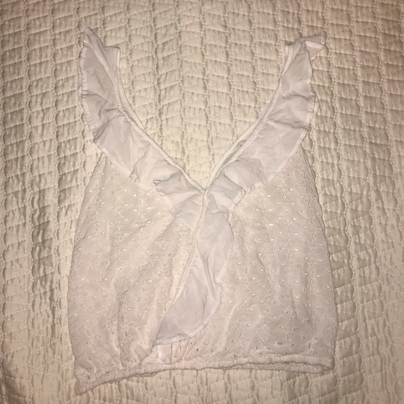 Flower eyelit ruffle tank tank top - Picture 4 of 6